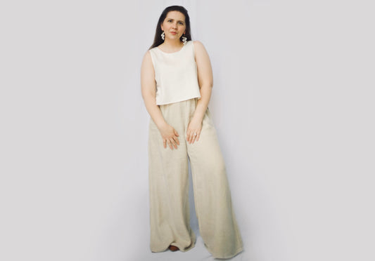 Linen Blend Cropped Tank