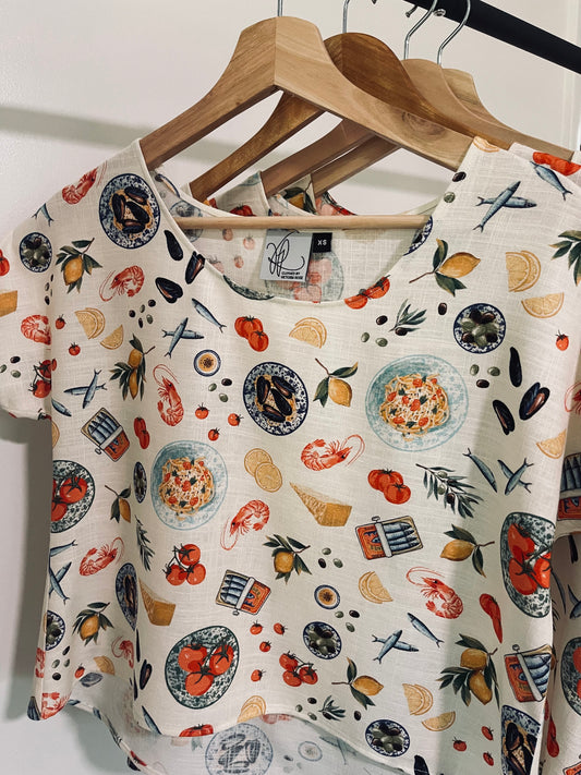 Food Icon Cropped Shirt